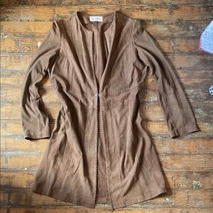 Vintage Scapa genuine brown leather suede duster jacket designer boho western
